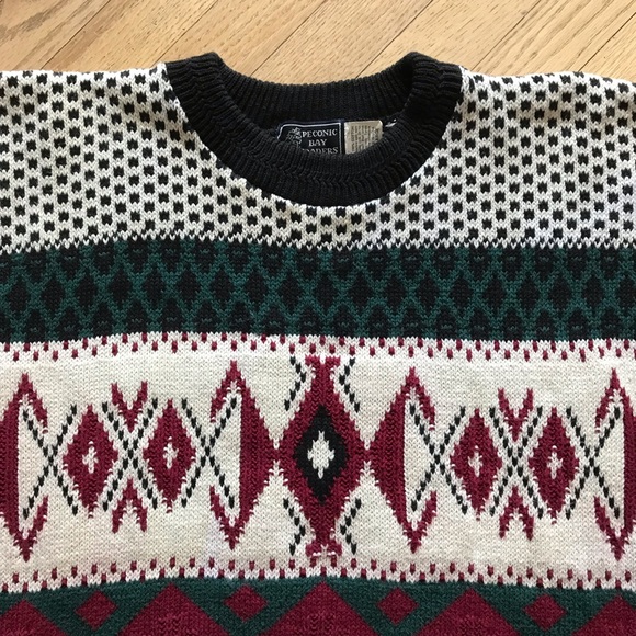 Vintage 80s Peconic Bay Traders Mens Heavy Cotton Sweater Size XL USA Made - Picture 2 of 9